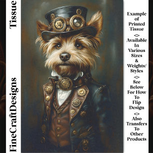 Papier Mousseline Portrait Yorkie de Steampunk Victorian CJ1 Découpa