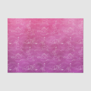 Papier Mousseline Positions de yoga rose (Conception 58 Série rose)