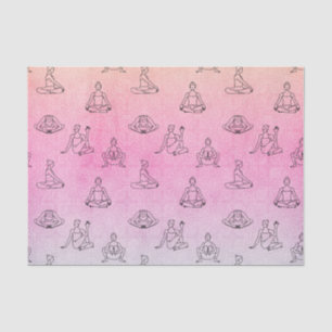 Papier Mousseline Positions de yoga rose (conception série rose 75)
