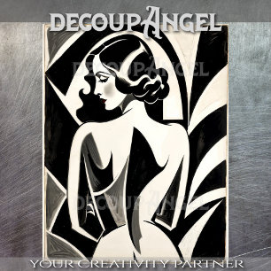 Papier Mousseline Poster Art Déco Vintage des années 1920 #1 - Décou