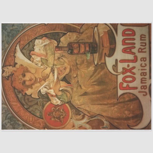 Papier Mousseline Poster Art Nouveau 20 Rum Lady Découpage (Recto)