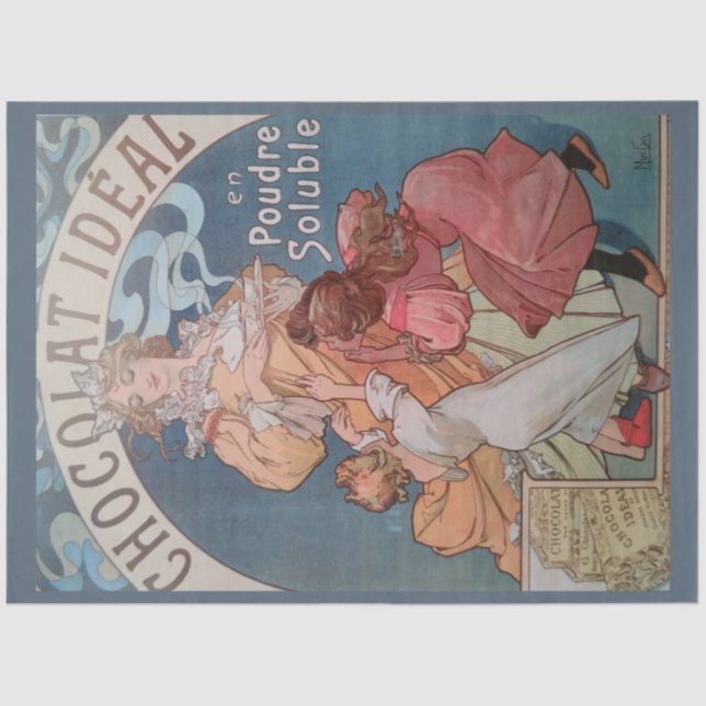 Papier Mousseline Poster Art Nouveau Chocolat 16 Découpage (Recto)
