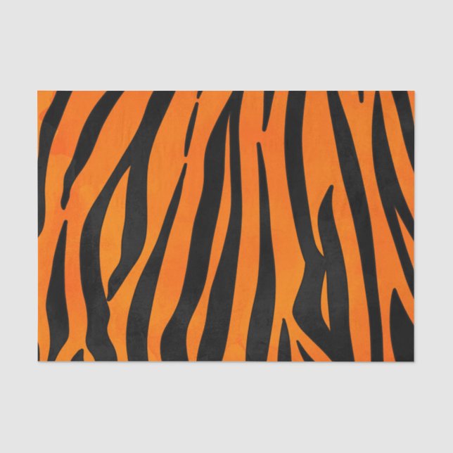 Papier Mousseline Poster de animal de bandes de tigres noirs orange  (Recto)