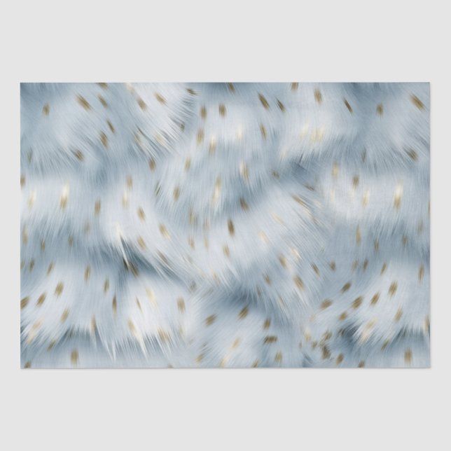 Papier Mousseline Poster de animal d'or bleu (Recto)