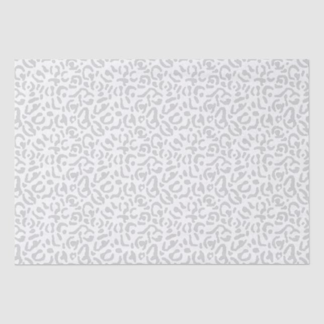 Papier Mousseline Poster de animal léopard gris clair moderne (Recto)