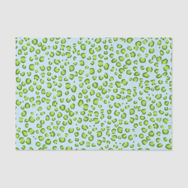 Papier Mousseline Poster de animal Leopard Motif cadeau vert (Recto)