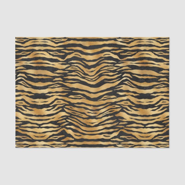 Papier Mousseline Poster de animal noir Tiger Gold (Recto)