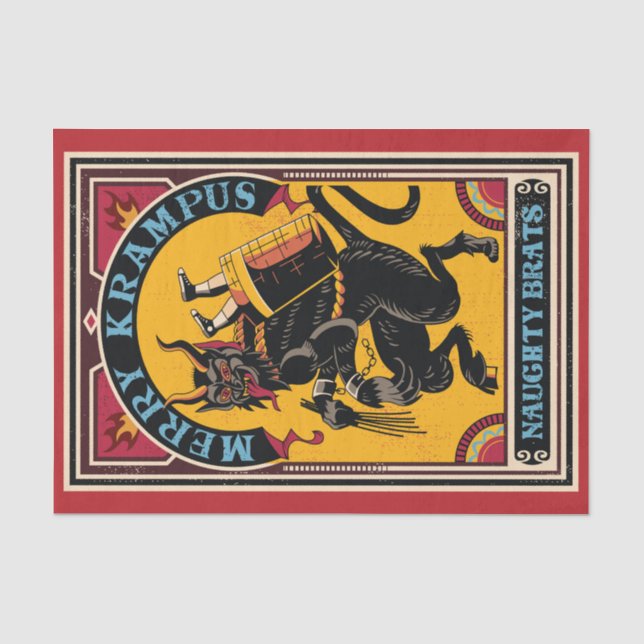 Papier Mousseline Poster de cirque Xmas Merry Krampus Naughty Brats (Recto)