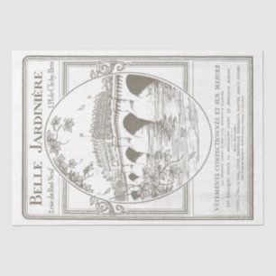 Papier Mousseline Poster du jardin Paris vintage Découpage français
