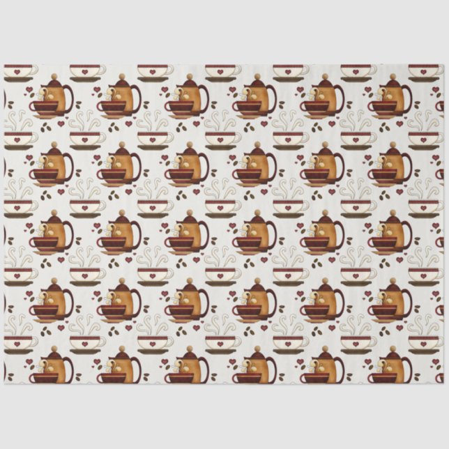 Papier Mousseline Pot de café & tasses jolie Motif dénoupage Tissu P (Recto)