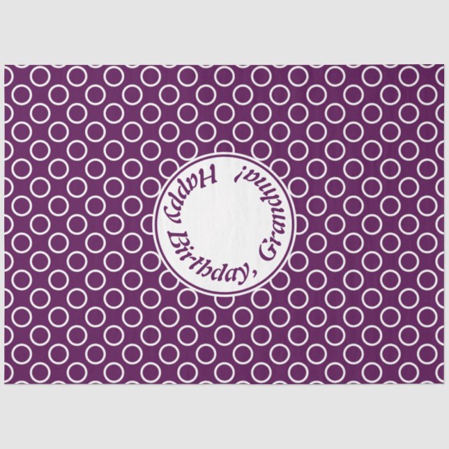 Papier Mousseline Pot Polka violet contemporain (Recto)