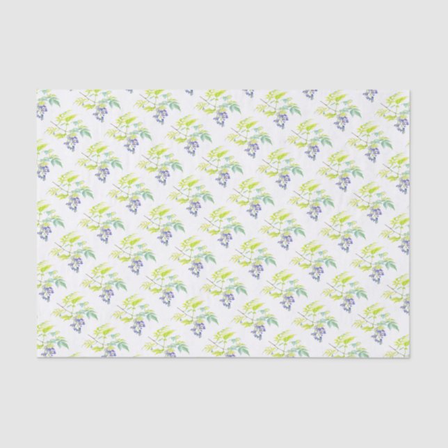 Papier Mousseline Potater crêpe violet vert papier de tissu blanc (Recto)