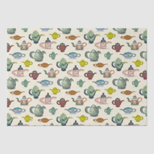 Papier Mousseline Pots de thé dans un joli motif