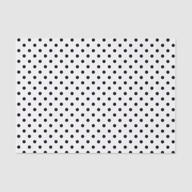 Papier Mousseline Pots Polka | points noirs et blancs rétro (Recto)