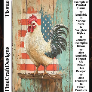 Papier Mousseline Poulailler Rustique Patriotique DB8L Découpage