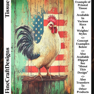 Papier Mousseline Poulailler Rustique Patriotique DB8RF Découpage