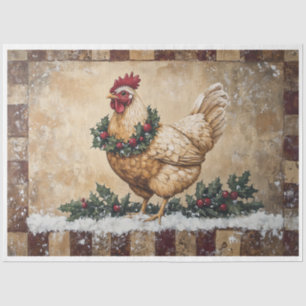 Papier Mousseline Poulet de Noël primitif