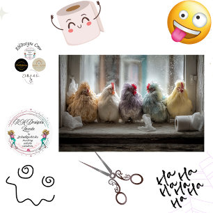 Papier Mousseline Poulet découpage Siège de fenêtre Tissu Humour