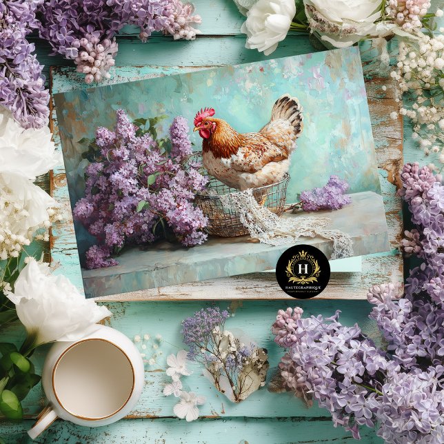 Papier Mousseline Poulet Rustique Lilas Dentelle Découpage (Créateur téléchargé)