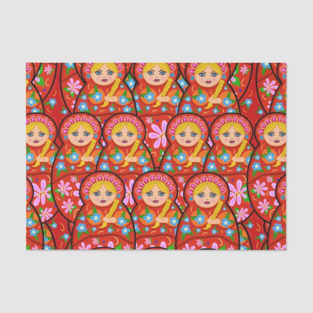 Papier Mousseline Poupée russe d'emboîtement - Matryoshka (Recto)