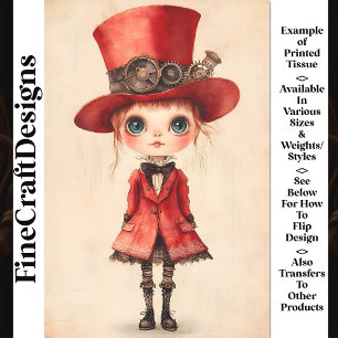 Papier Mousseline Poupée Steampunk aux Yeux Écarquillés, Découpage R