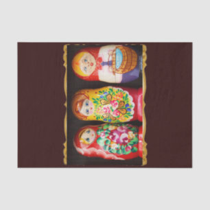 Papier Mousseline Poupées colorées de Matryoshka