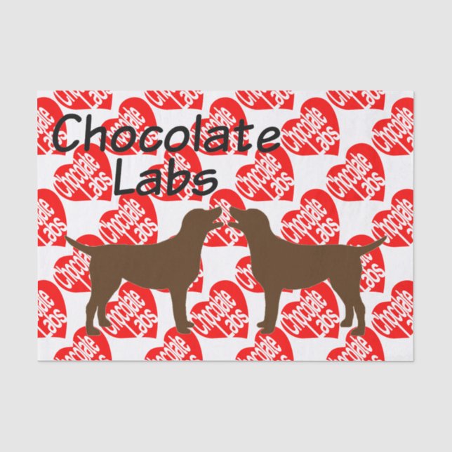 Papier Mousseline Pour l'amour des chiens de laboratoire au chocolat (Recto)