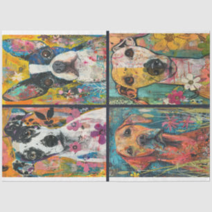 Papier Mousseline Pour l'artiste chien thème junk Journal Arrière -