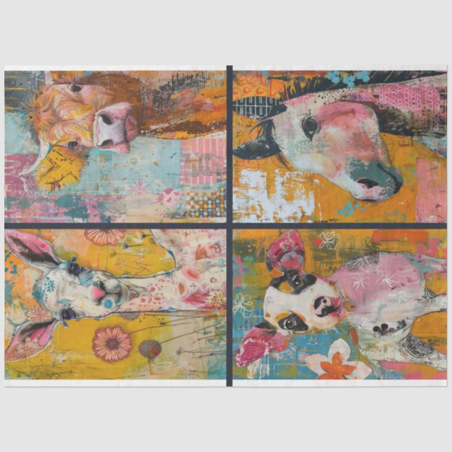 Papier Mousseline Pour l'artiste Farm Animal Junk Journal Arrière -  (Recto)