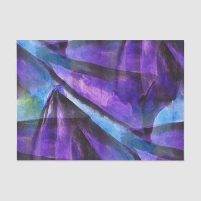 Papier Mousseline pourpre sans couture de cubisme, art abstrait bleu (Recto)