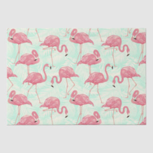 Papier Mousseline Preppy Chic Elegant Pink Flamingo Motif