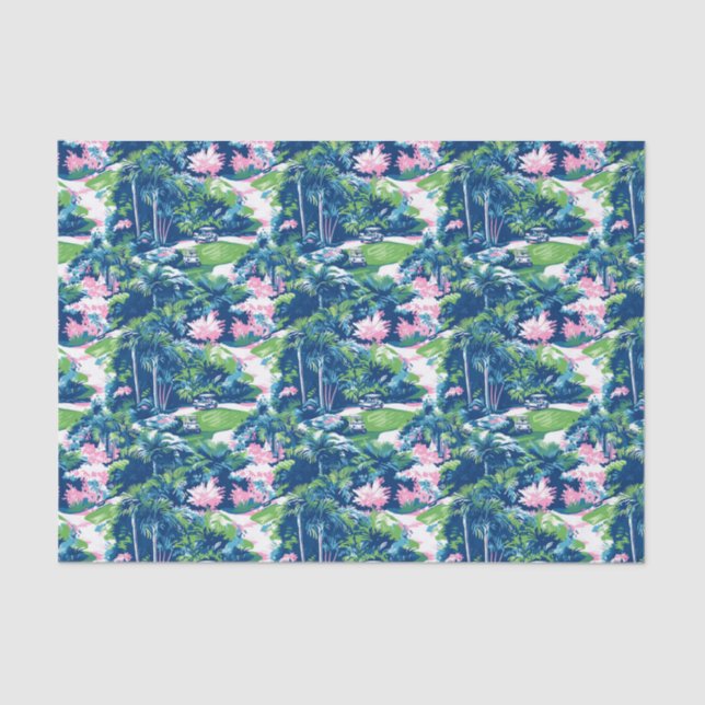 Papier Mousseline Preppy Palm Beach Golf (Recto)