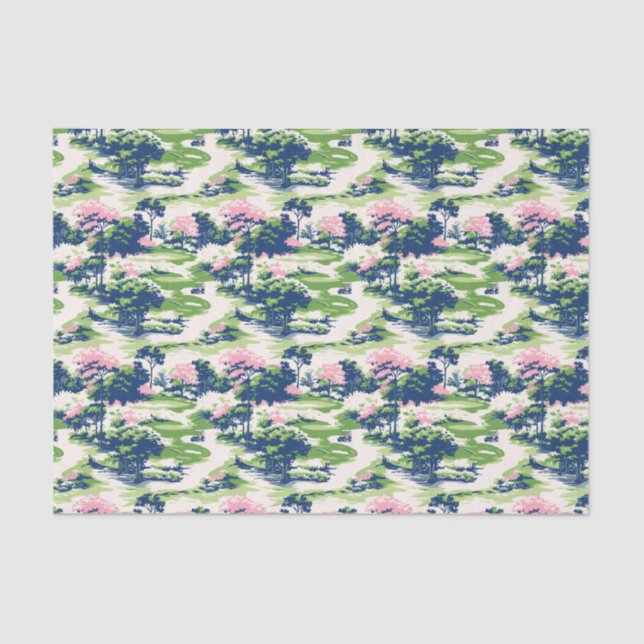 Papier Mousseline Preppy Palm Beach Golf (Recto)