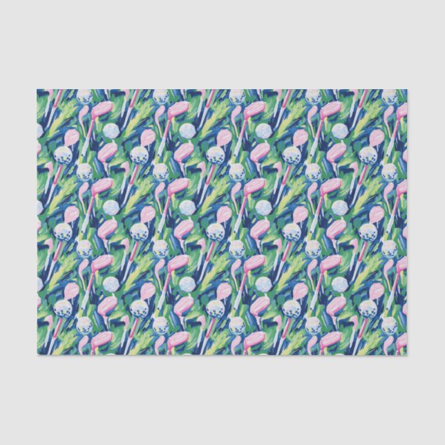 Papier Mousseline Preppy Palm Beach Golf Club Abstrait (Recto)