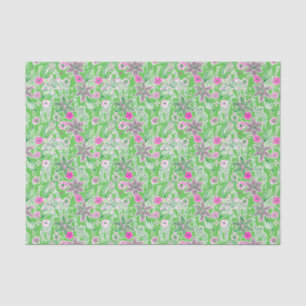 Papier Mousseline Preppy Palm Beach Imprimer Giraffes rose et verte
