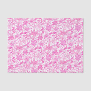 Papier Mousseline Preppy Palm Beach Imprimer rose et blanc Fleurs