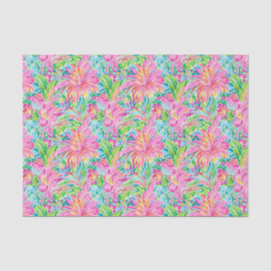 Papier Mousseline Preppy Palm Beach Motif de fleurs tropicales