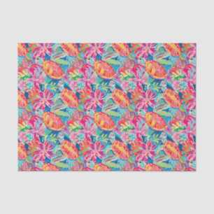 Papier Mousseline Preppy Palm Beach Motif de tortues tropicales