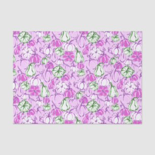 Papier Mousseline Preppy Palm Beach Print Lavender & Green Citrouill