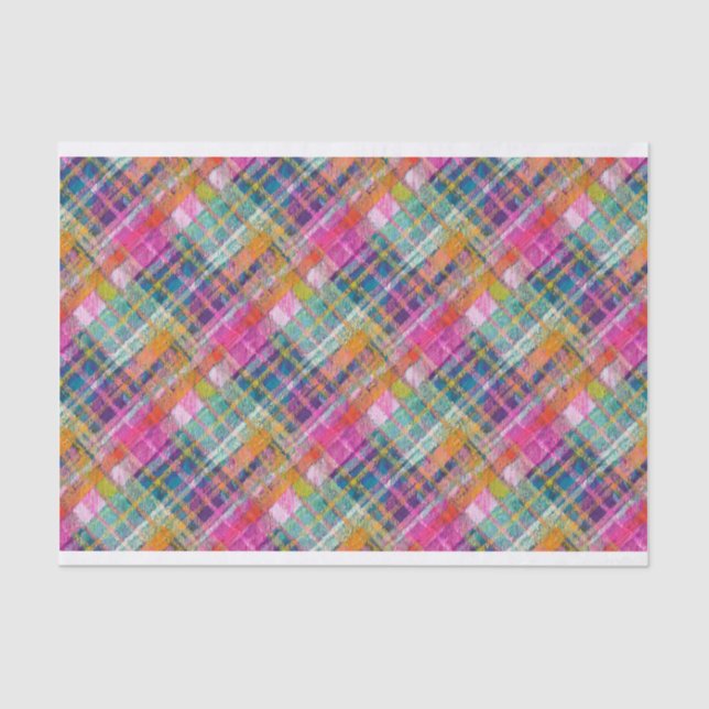 Papier Mousseline Préppy Plaid, Diagonal Numéro 5 (Recto)