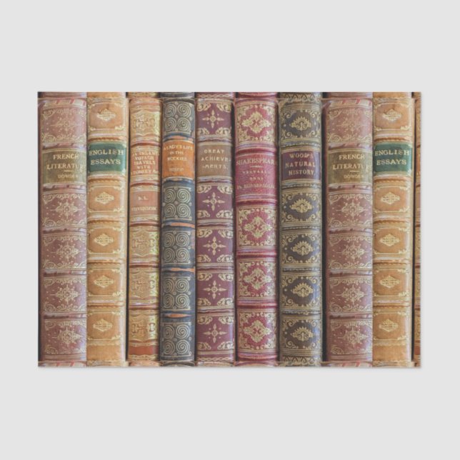 Papier Mousseline Pretty Old Book Spines Decoupage (Recto)