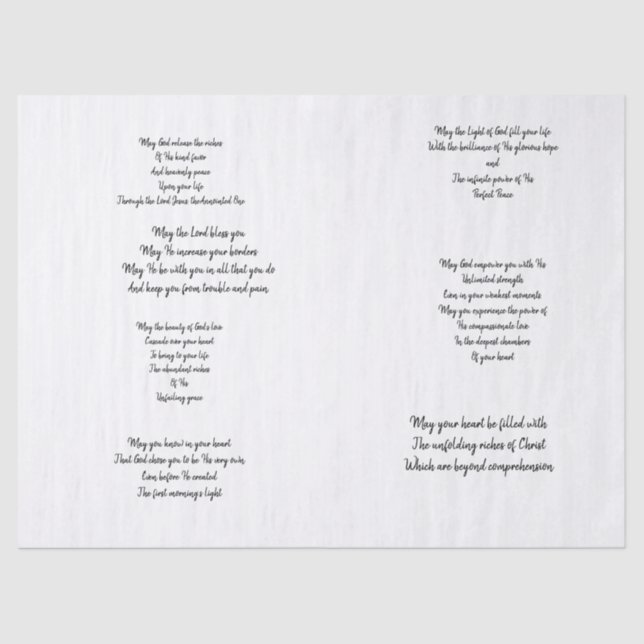 Papier Mousseline Prière chrétienne Decoupage (Recto)