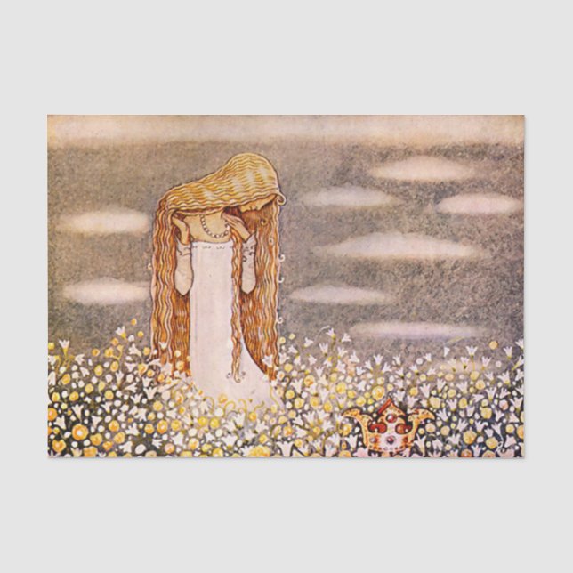 Papier Mousseline "Princess Tuvstarr" John Bauer Aquarelle (Recto)