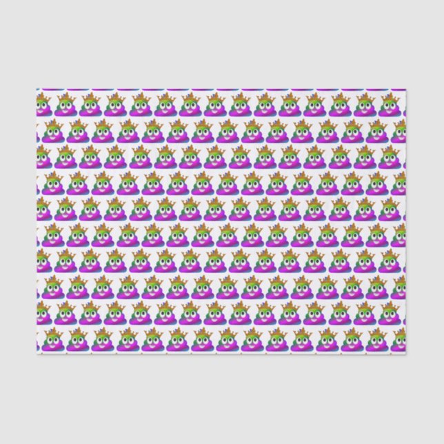 Papier Mousseline Princesse Couronne arc-en-ciel Emoji Poop (Recto)