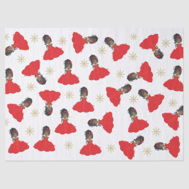 Papier Mousseline Princesse de Noël noire (Recto)