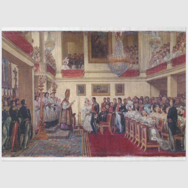 Papier Mousseline Princesse d'Orléans Mariage Ephemera Découpage (Recto)