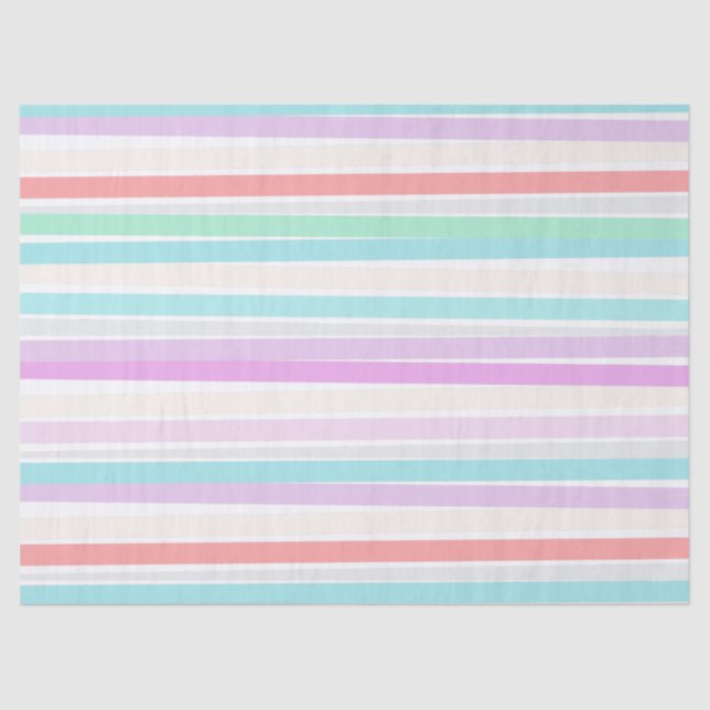 Papier Mousseline Printemps couleurs d'été en rayures (Recto)