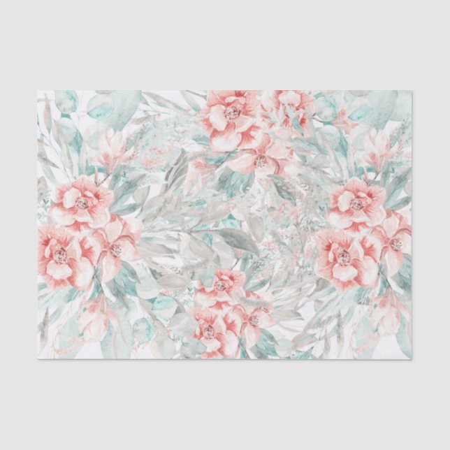 Papier Mousseline Printemps doux Été Flore Verdure Élégant Mariage (Recto)