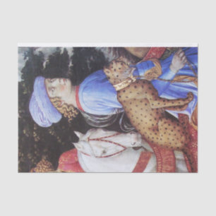 Papier Mousseline Procession de Magus Melchior, Cheval, Chat sauvage