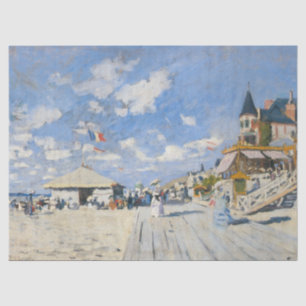 Papier Mousseline Promenade sur la plage à Trouville par Monet
